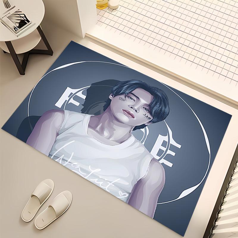 1pc Jin singer2 Print Area Rug - Soft, Washable Non-Slip Indoor Mat, Living Room, Home Office Decorative Rug,Office Decorative