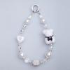 PICOCICI Cute Bear Heart Decor Beaded Bracelet Phone Hand Chain Anti-drop Lanyard
