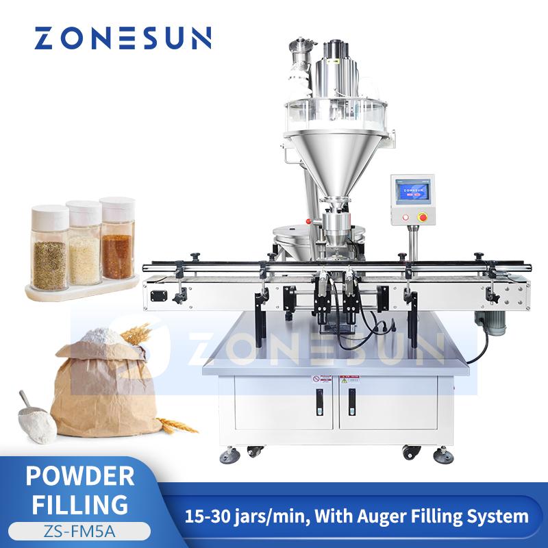 ZONESUN ZS-FM5A Auger Filler Servo Motor Bottles Filler Automatic Granule Seed Salt Coffee Powder Milk Powder Filling Machine