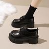 Платформа толстый каблук лоферы женские 2025 новый осень универсальный британский стиль маленькие кожаные туфли маффин черный jk одинарные туфли