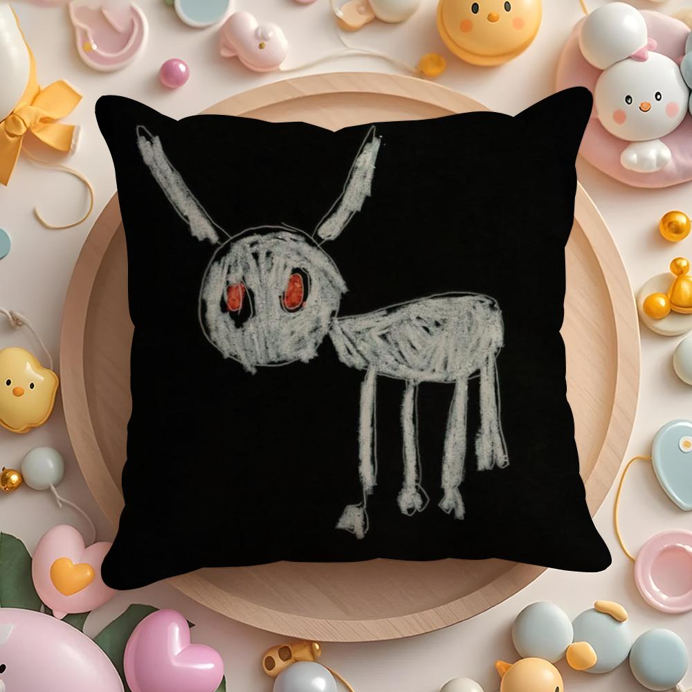 Pikpaka Rapper D-Drakes Cushion Cover Plush Fabric Soft Double-Sided Printed Sofa Warm Winter Home Gift Pillow Cover