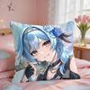 Eula Genshin Game Cushion Cover Short Plush Pillow Case Room Sofa Cushion Covers Home Decor Funda