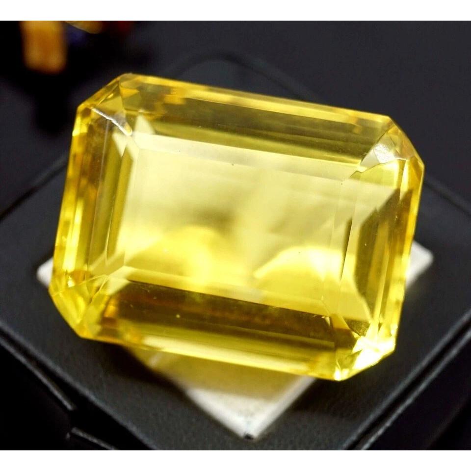 Fabulous Natural Brazilian Yellow Topaz 22.55 Ct Emerald Cut Certified Gemstone