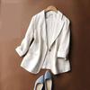 Suit Blazer Thin Cotton and Linen Spring and Summer Korean Fashion Retro Simple Loose Large Size Casual Small Suit