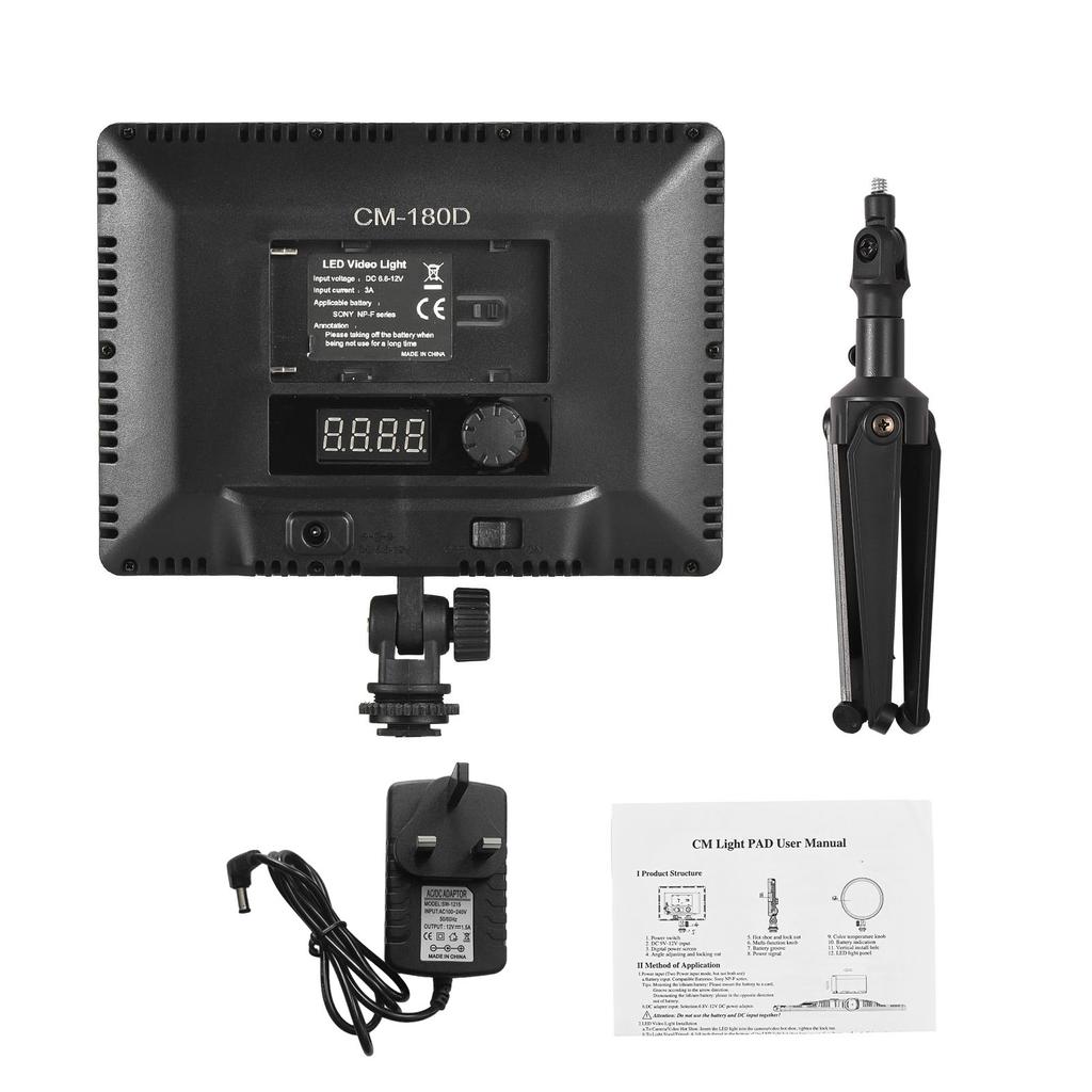 Мини-лампа для фотосъемки 12 Вт, светодиодная лампа с регулируемой яркостью, портативная лампа для видеоблога, 1120 светодиодных бусин, серия NP-F, аккумулятор