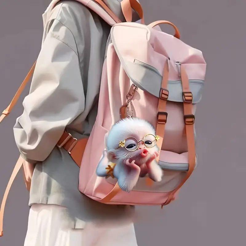 Милая надутая обезьянка, подвеска для украшения автомобиля, модные забавные автомобильные аксессуары, брелок, подвеска для стекла заднего вида