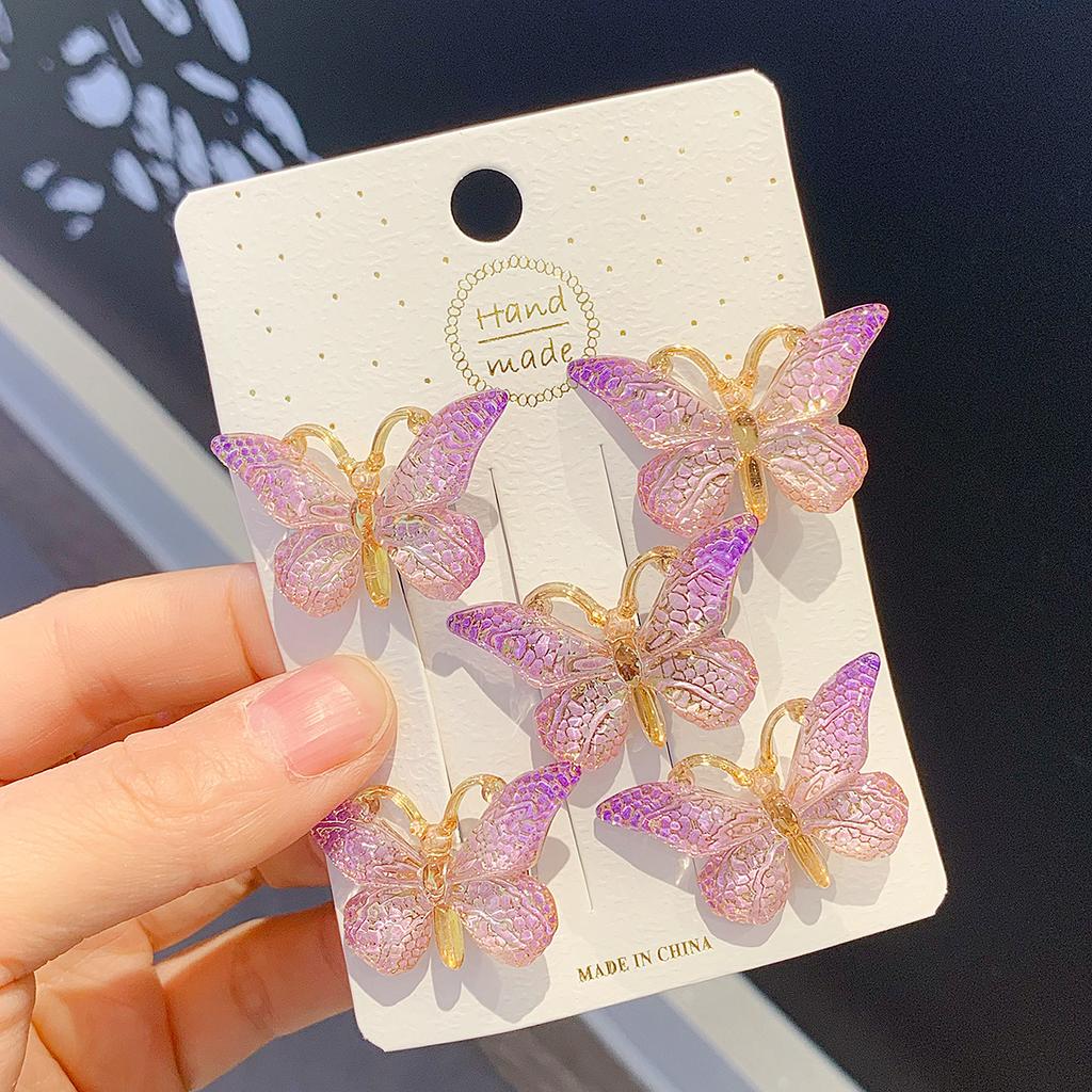 5 шт., заколка-бабочка для девочек, аксессуары для волос