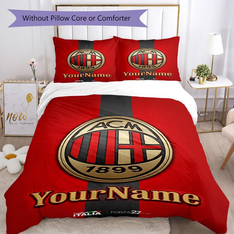 Ac Milan Customize your name Bedding Set Breathable Duvet Cover with Pillowcases Home Decoration Birthday Gift