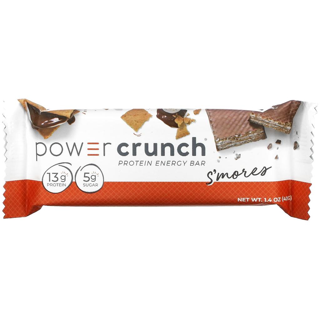 BNRG, Power Crunch Protein Energy Bars, S'mores, 12 Bars, 1.4 oz (40 g) Each