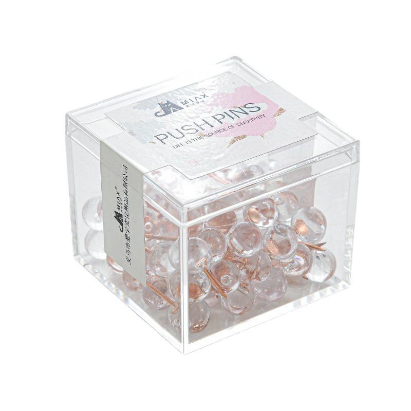 Прозрачные креативные кнопки для пробковой доски с гвоздями Earth – в коробке с круглой головкой