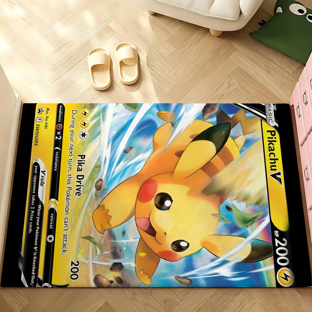 Kawaii-S-pOKemons-card Carpet Bathroom Anti-slip Mat Door Mat Home Decoration Mat Entrance Door Mat Scratch-resistant Door Mat