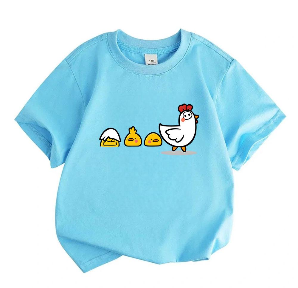 Toddler Kids Boys Girls 100% Cotton Crew Neck Short Sleeve T
