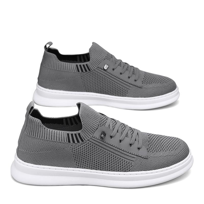 Men Casual Sneakers Mesh Platform Breathable Lightweight Shoes Outdoor Walking Sports Shoes Flying Woven Thick Bottom