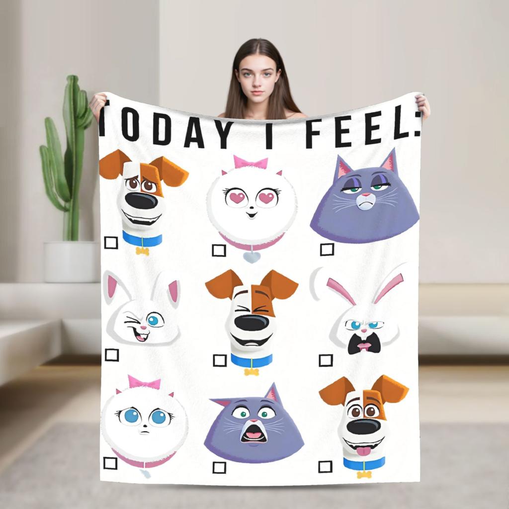The Secret Life of Pet Blankets Warm Soft Novelty Plush Throw Blanket For Child Outdoor Flannel Bedspread Bed Cover