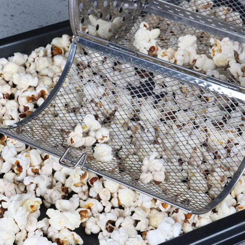 Ossayi Stainless Steel Oven Rotating Grill Cage Nuts Coffee Beans Baking Basket for Barbecue Air Fryer Rotisserie Accessories