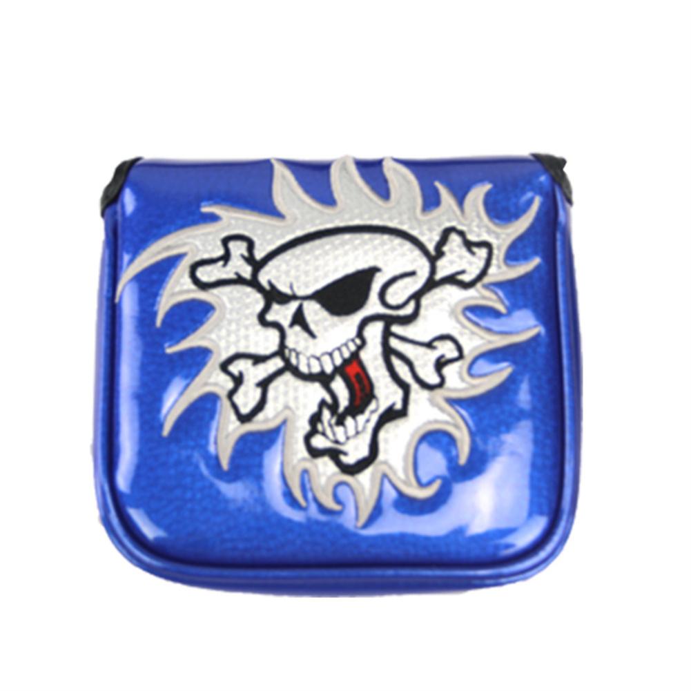 Pu+ Thick Fleece Golf-sports Putter Cover Square Club Head Cover Skull Pattern Universal Golf-sports Club Head Covers Accessory