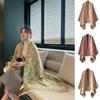 Floral Print Winter Shawl Versatile Thermal Scarf Cozy Ethnic Style Cloak  Winter Wear Accessory