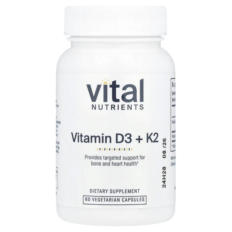 Vitamin D3 + K2, 60 Vegetarian Capsules