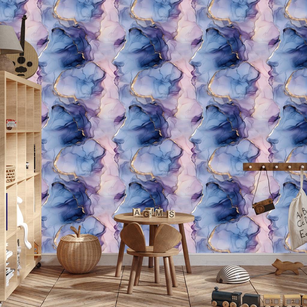 Ink blue, purple, light gray and navy blue wallpaper 50x1000