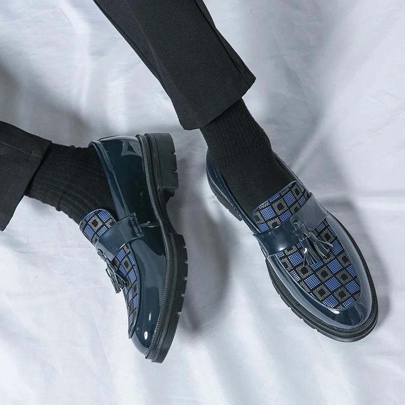 Модная мужская обувь в британском стиле, роскошный бренд, слипоны, повседневная обувь, дизайн с кисточками, кожаная формальная обувь, свадебные лоферы, мокасины Hombre