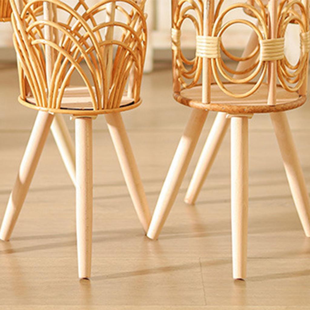 Подставка для комнатных растений из ротанга, соломенная плетеная подставка для цветов, табурет с ножками, напольные корзины для кашпо, деревянная полка для растений