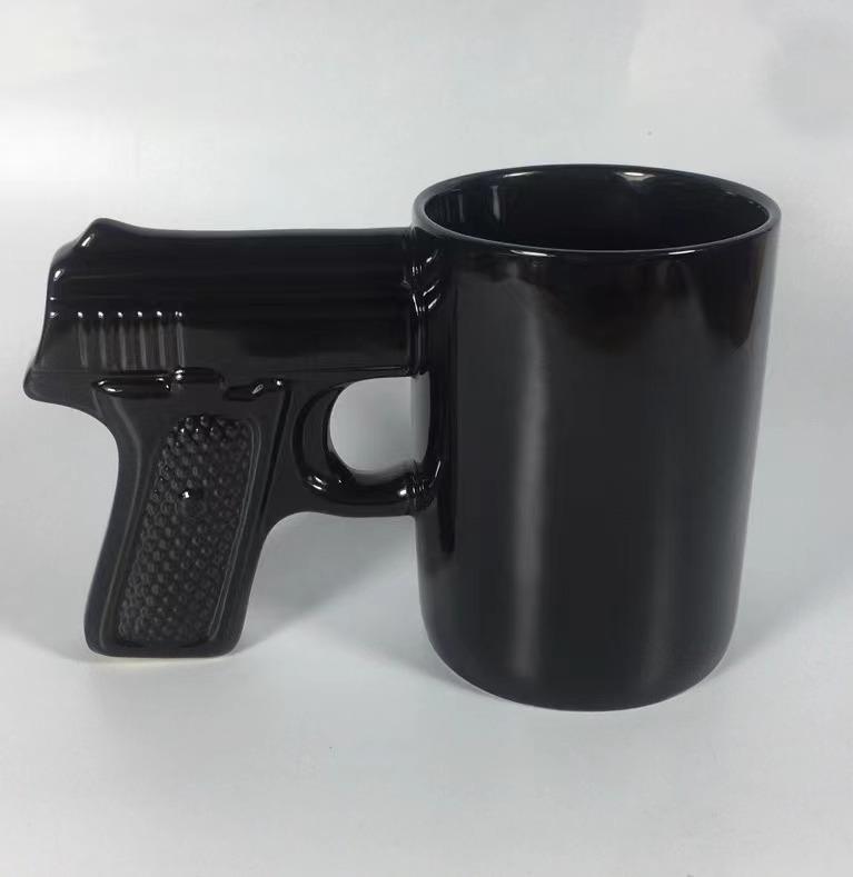 320 мл Креативная кружка Desert Eagle с ручкой для кофе Кружка с 3D тонкой оболочкой и рельефной ручкой Кружки в виде пистолета Кофейные чашки Новинка Забавные подарки
