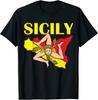 NEW LIMITED Vintage Sicily Sicilian Flag Pride T-Shirt Tops Tee