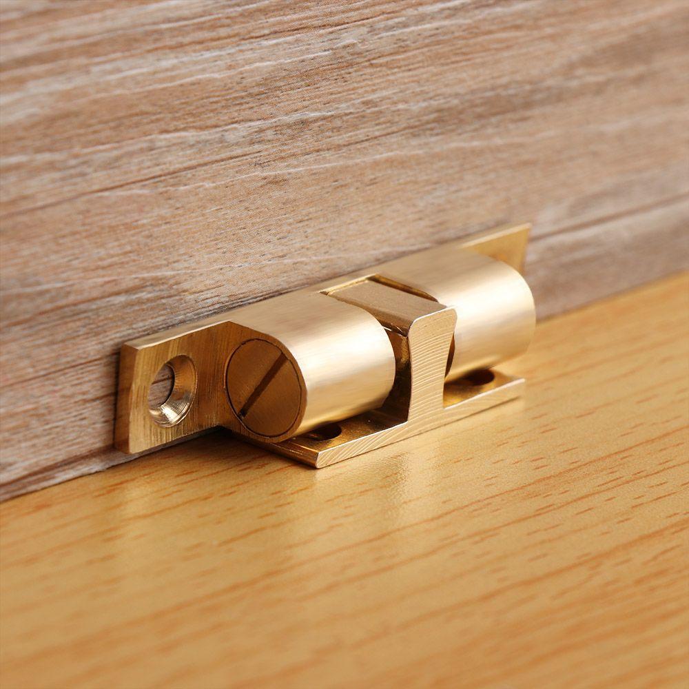 42/50/60/70mm Brass Inner Door Buckle Wardrobe Cabinet Door Bead Lock Switch Closer Catch Touch Push Damper Buffer With Screws