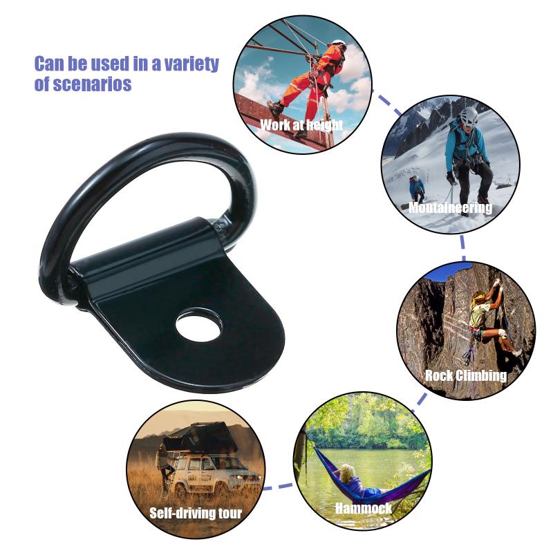 10pcs Stainless Steel D Shape Pull Hook Tie Down Anchors Ring Iron Cargo Tie Down Ring for Truck Trailers Boats Accessories