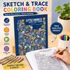 Livro de Colorir Portátil para Rabiscar para Adultos Adolescentes Rastreamento de Linha HD Caderno de Esboços Amigável para Viagem Sem Tela Alívio do Estresse Livro de Desenho