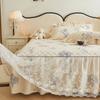 Хлопковое двойное кружевное покрывало для спальни с цветочным принтом, корейское нескользящее пылезащитное покрывало, студенческое постельное белье, одинарный двойной наматрасник, защита