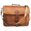 Men Real Goat Leather Vintage Brown Messenger Shoulder Laptop Bag