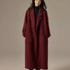 Suit Collar Woolen Coat Women's Autumn and Winter New Double-breasted Temperament Long Knee-length Woolen Coat
