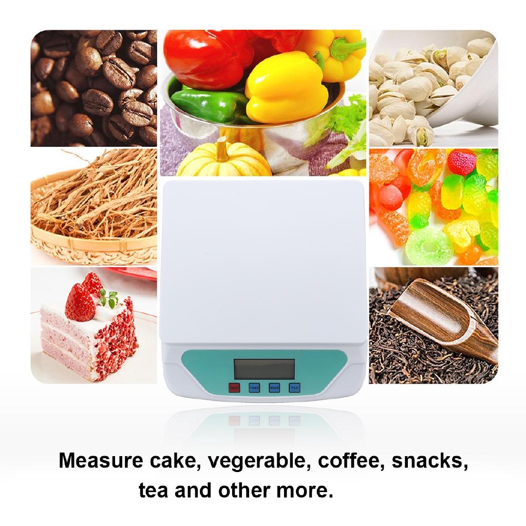White 30kg TS500 Plastic White Electronic Scales Weighing Kitchen Scales Grams Balance LCD Display Universal for Home Electronic Balance Weight
