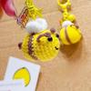 Cartoon Bee Keyring Soft Plush Mobile Phone Charm Gift For Kids
