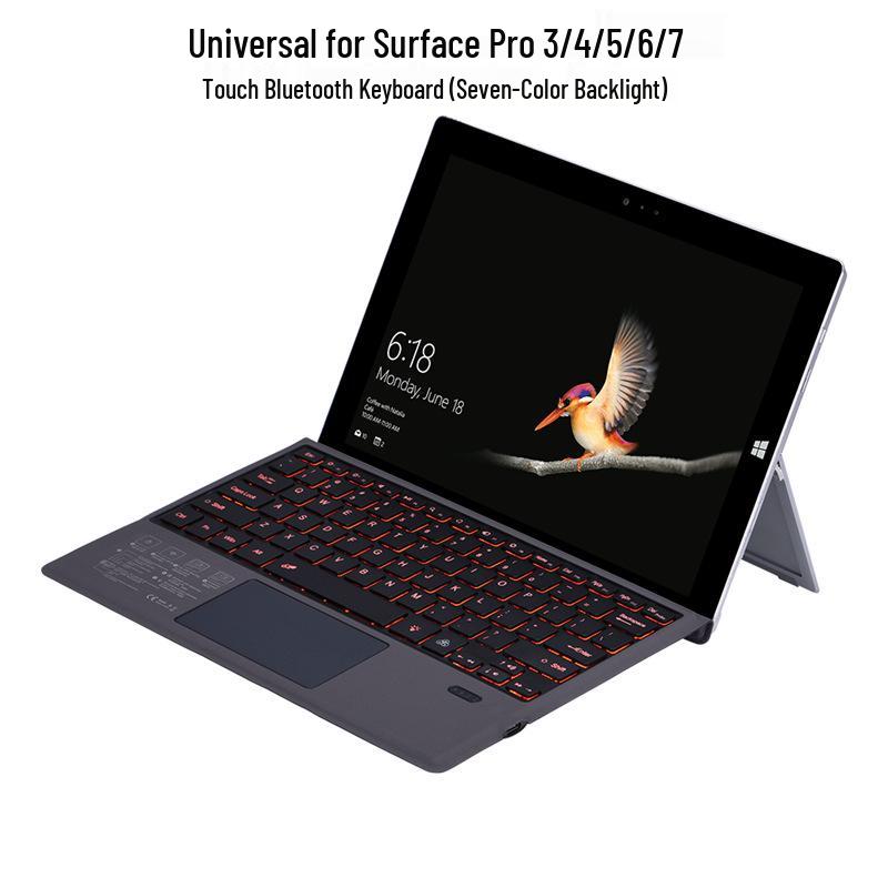 Планшет Microsoft Surface Pro 9 с магнитной беспроводной Bluetooth-клавиатурой и цветной подсветкой
