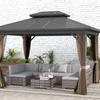 Seven-Piece Rattan Garden Set, with Glass-Top Table - Mixed Grey