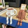 3D-печатная шарнирная фигурка кофейной кружки, подвижная настольная статуэтка, милый орнамент в виде кофейного зерна, креативный декор для офиса и дома, забавный подарок на день рождения