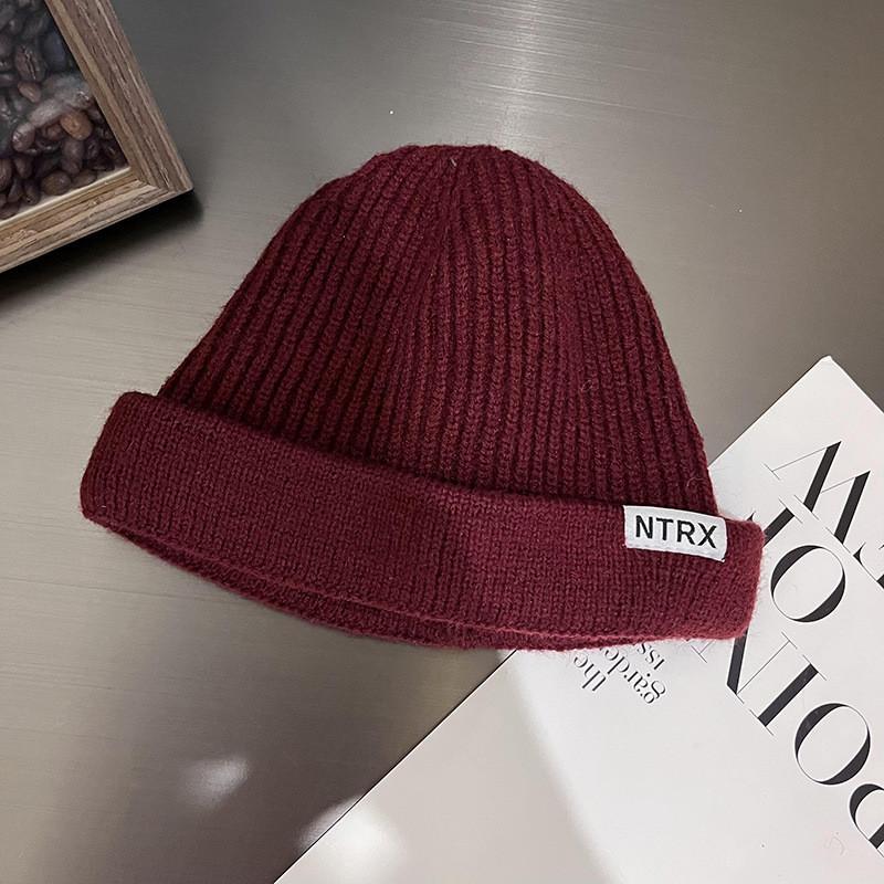 Solid Color Ntrx Letter Pattern Knit Beanie With Warmth For Winter Casual Wear