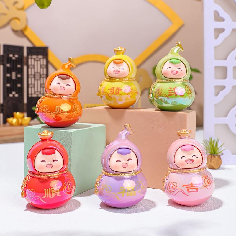 Милые маленькие фигурки тыквы-горлянки Фуси, подарки для украшения офисного стола, гальванизированные куклы, храмы