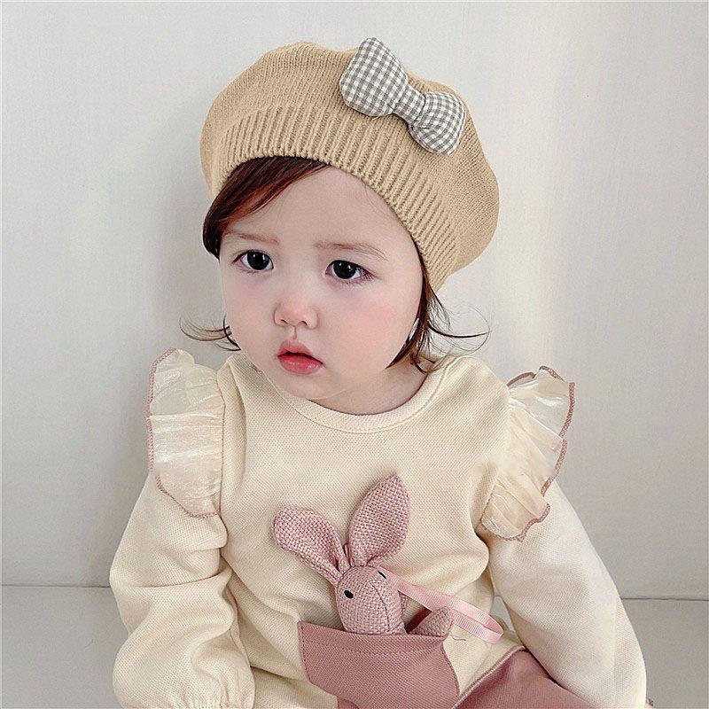 Детский берет, детская шапка, милый и супер милый, осенне-зимний, стильный корейский стиль для девочки, вязаная шерстяная шляпа художника