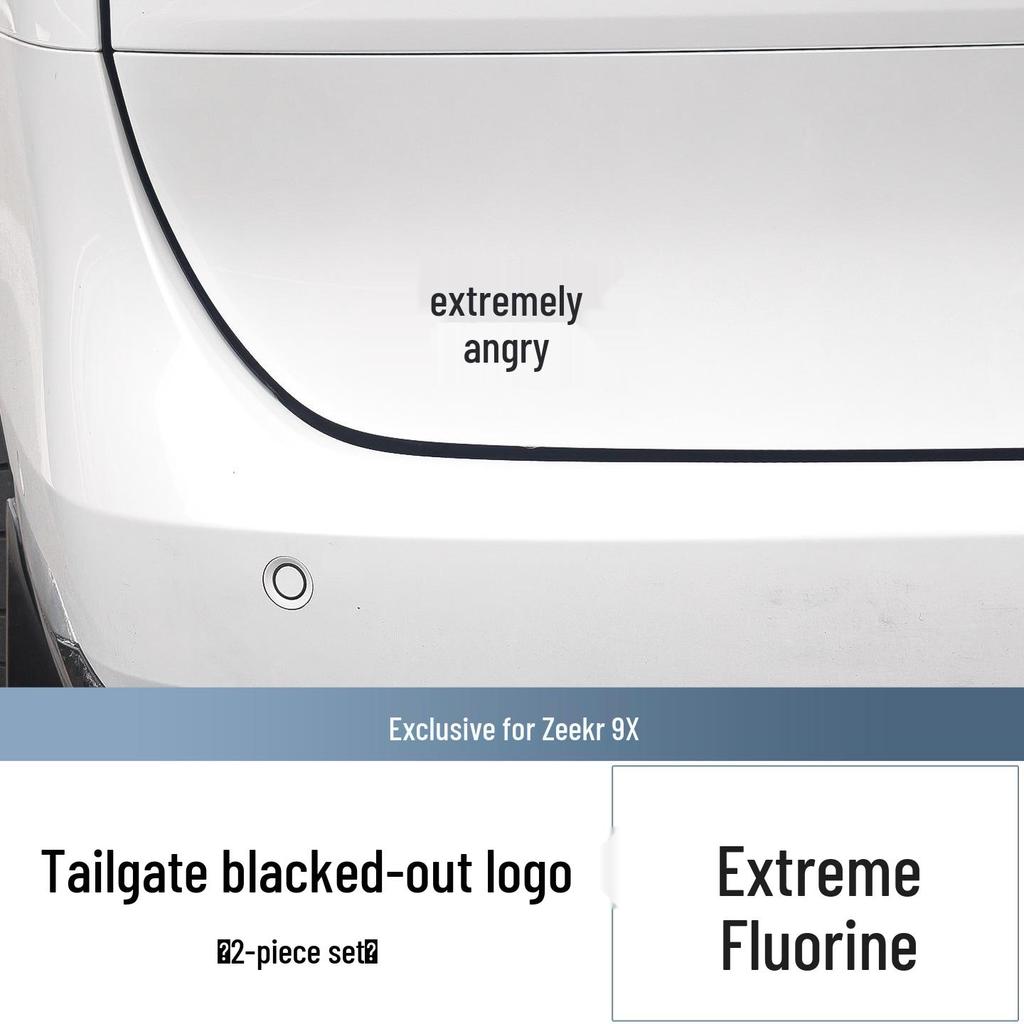 Blackened Zeekr 9X Front/Rear Logo Cover - Metal Protection & Decorative Car Accessory