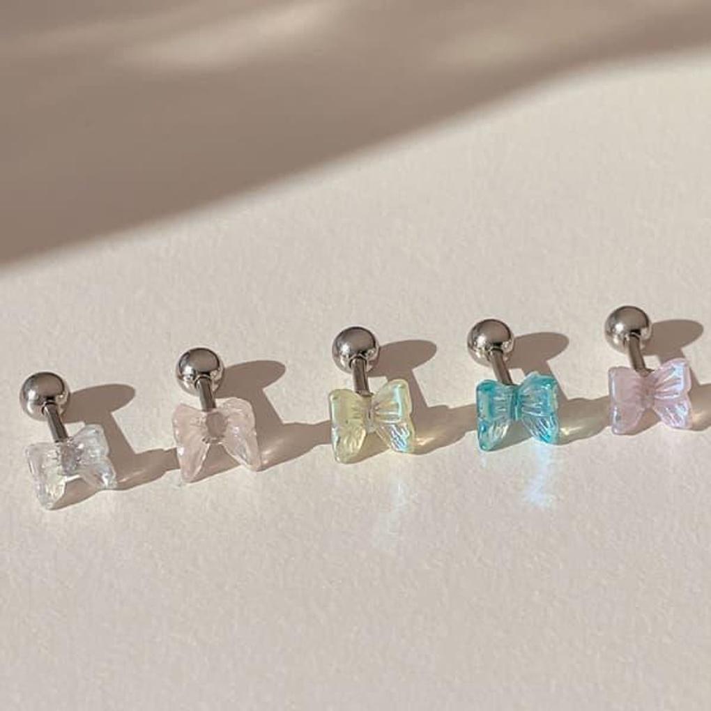 Women's Daily Surgical Steel Opal Mini Butterfly Piercing