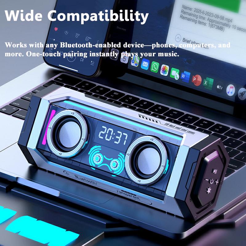Mini Mecha Bluetooth Speaker Subwoofer RGB Ambient Light Soundbar Wireless TWS Connection Surround Music Box TF Card MP3 Player