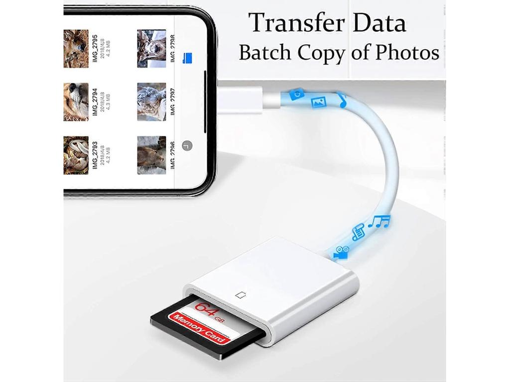 Lightning to SD Card Reader for iPhone/iPad, Camera Adapter