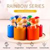 Montessori Rainbow Doll Wooden Toy Natural Wood Baby Hands-on Education Toy Puzzle Game Rainbow Building Block Children's Toy