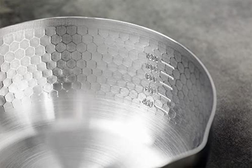Кастрюля Юкихира Maruyama Giken KOURIKKA из нержавеющей стали, 18 см, 1,7 л, с носиком и мерными отметками, KRY-18, подходит для индукционных и газовых плит, Сделано в Японии