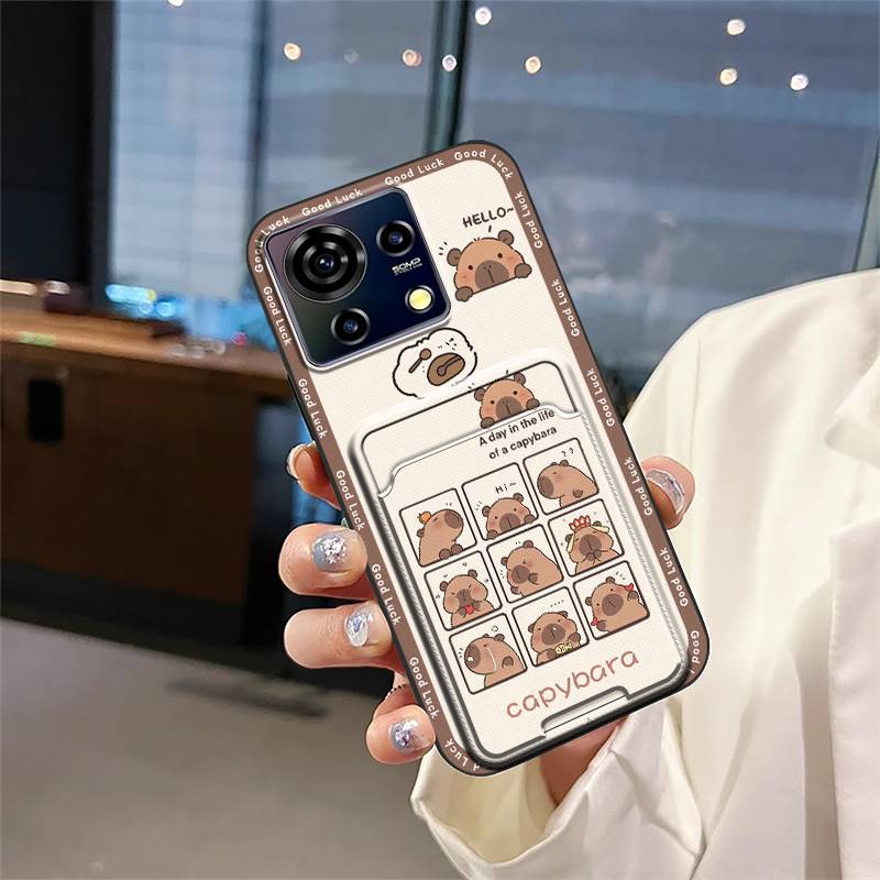 Чехол для телефона из ТПУ со слотом для карты для ZTE Blade V50 Vita, водонепроницаемый, защитный, модный дизайн, мультяшный, милый, противоударный, мягкий чехол