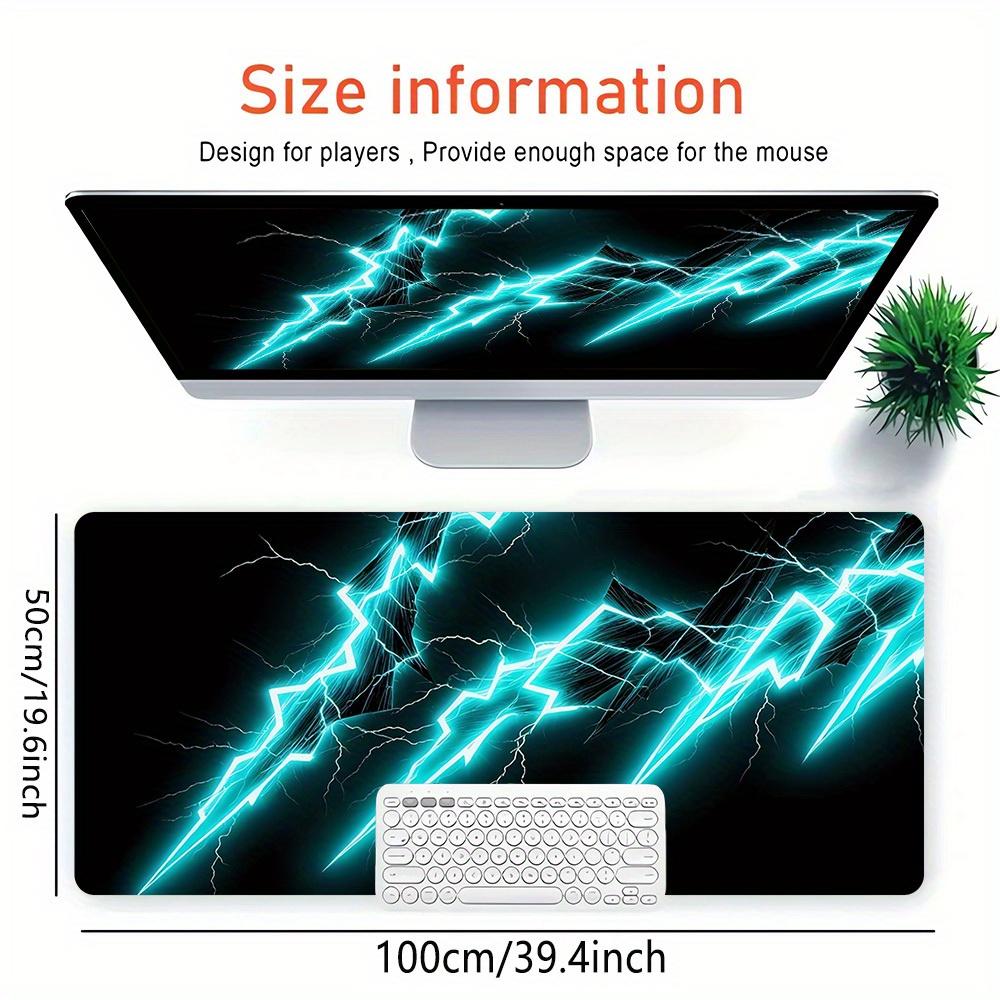 Large Multi-Size Non-Slip Rubber Base Lightning, Electric, Thunder Mouse Pad, Stitched Edges Keyboard Desk Mat for School, Office, Home, Gif