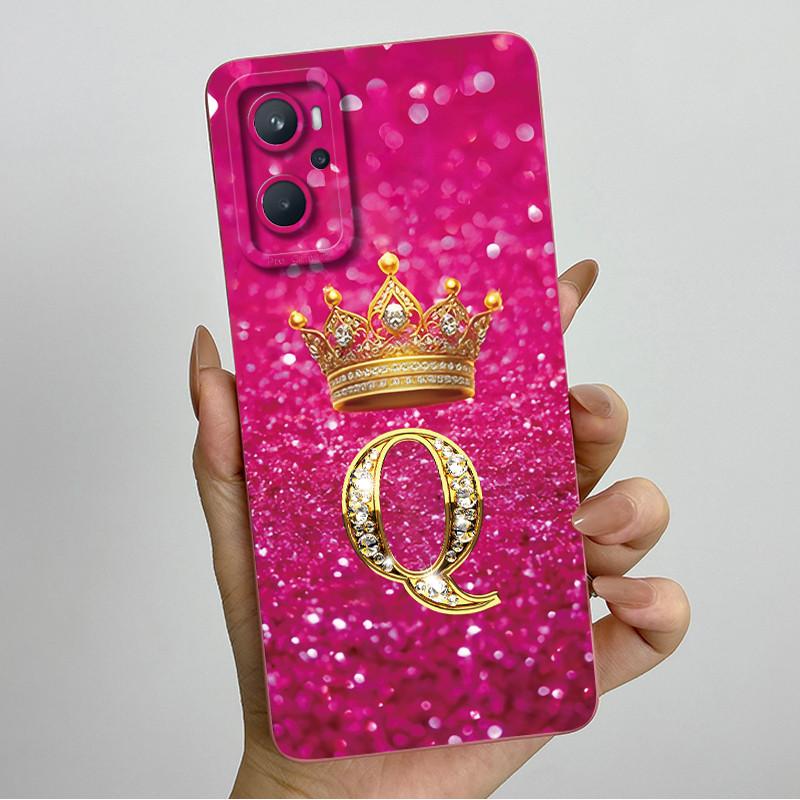 Для Realme 9i 4G RMX3491 / Oppo A96 CPH2333 Модный Чехол для Телефона с Начальной Буквой для Пары Мягкий Силикон ТПУ Защитный Чехол для Камеры